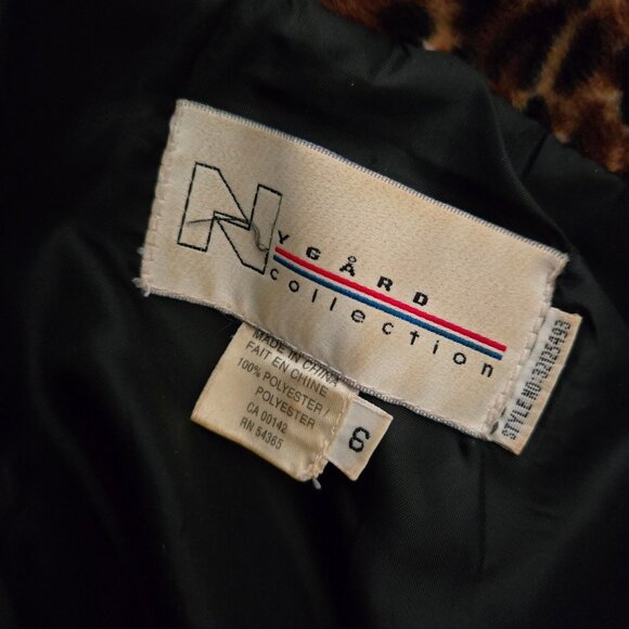 Y2K Nygard Leopard Faux Fur Jacket Size 6 Short Full Zip Indie Sleaze Grunge - Picture 11 of 11